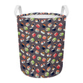 Colorful Japanese Sushi Pattern Print Round Laundry Basket