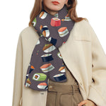 Colorful Japanese Sushi Pattern Print Scarf