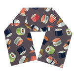 Colorful Japanese Sushi Pattern Print Scarf