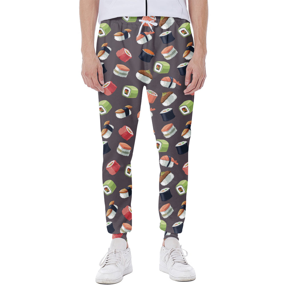 Colorful Japanese Sushi Pattern Print Scuba Joggers