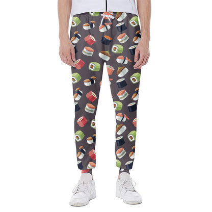 Colorful Japanese Sushi Pattern Print Scuba Joggers