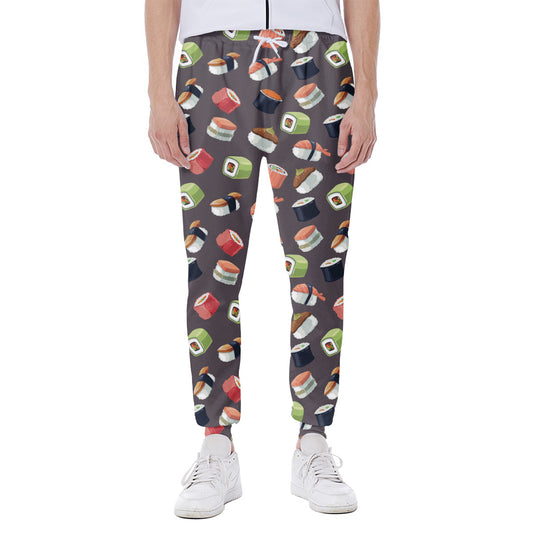 Colorful Japanese Sushi Pattern Print Scuba Joggers