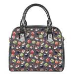 Colorful Japanese Sushi Pattern Print Shoulder Handbag