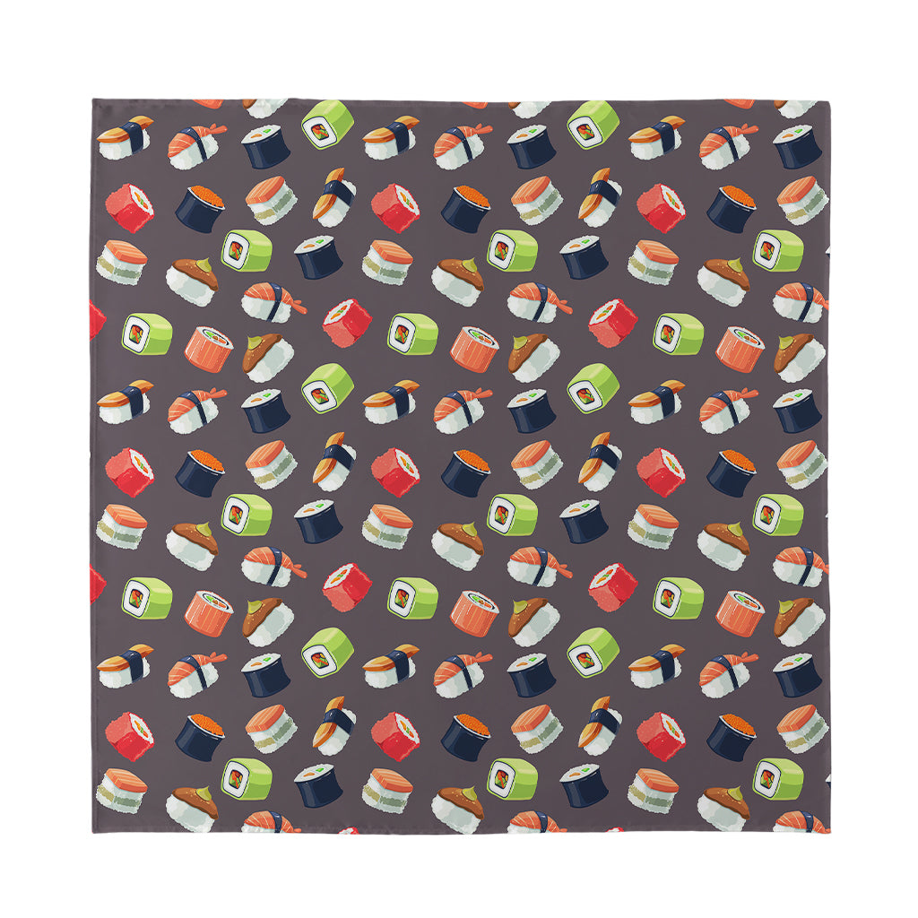 Colorful Japanese Sushi Pattern Print Silk Bandana