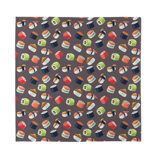 Colorful Japanese Sushi Pattern Print Silk Bandana