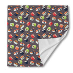 Colorful Japanese Sushi Pattern Print Silk Bandana