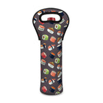 Colorful Japanese Sushi Pattern Print Single Neoprene Wine Tote