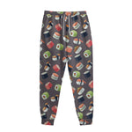 Colorful Japanese Sushi Pattern Print Sweatpants