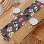 Colorful Japanese Sushi Pattern Print Table Runner