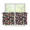 Colorful Japanese Sushi Pattern Print Tier Curtains