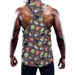 Colorful Japanese Sushi Pattern Print Training Tank Top