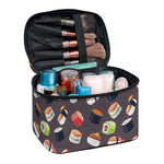 Colorful Japanese Sushi Pattern Print Travel Makeup Bag