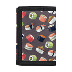 Colorful Japanese Sushi Pattern Print Trifold Wallet