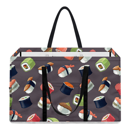 Colorful Japanese Sushi Pattern Print Utility Tote Bag