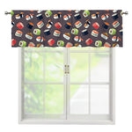 Colorful Japanese Sushi Pattern Print Window Valance