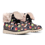 Colorful Japanese Sushi Pattern Print Winter Boots
