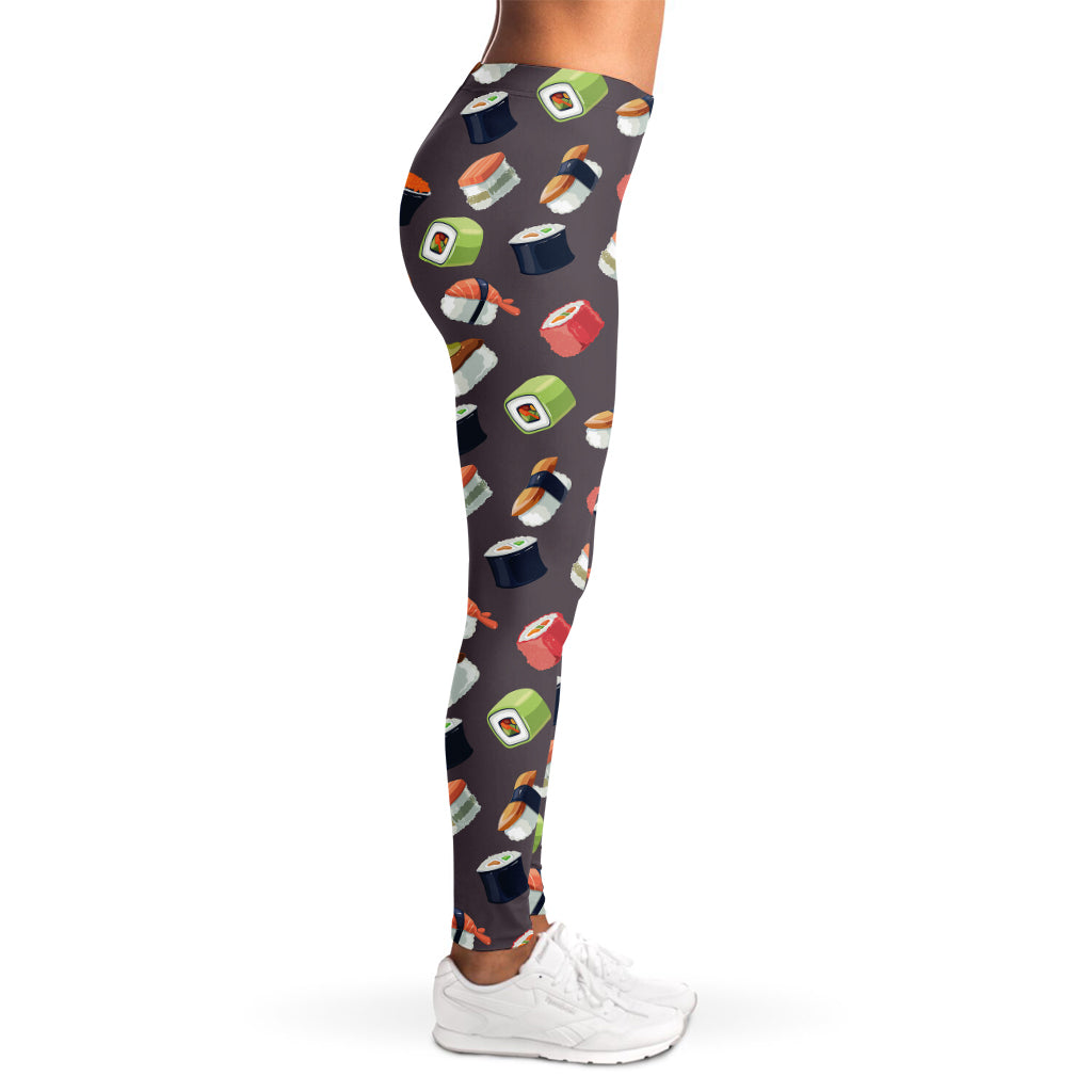Colorful Japanese Sushi Pattern Print Women's Leggings