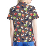 Colorful Japanese Sushi Pattern Print Women's Polo Shirt