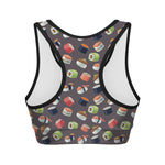 Colorful Japanese Sushi Pattern Print Women's Sports Bra