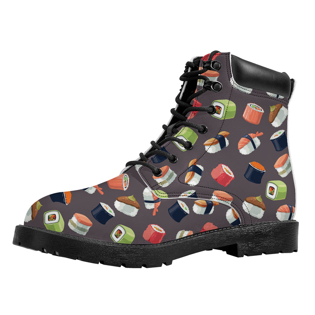 Colorful Japanese Sushi Pattern Print Work Boots