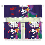 Colorful Joker Why So Serious Print 3 Piece Kitchen Curtains