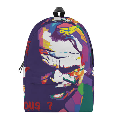 Colorful Joker Why So Serious Print Backpack