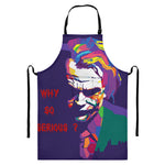 Colorful Joker Why So Serious Print Bib Apron With Pocket