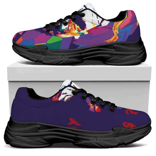 Colorful Joker Why So Serious Print Black Chunky Shoes