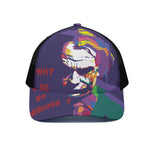 Colorful Joker Why So Serious Print Black Mesh Trucker Cap