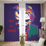 Colorful Joker Why So Serious Print Blackout Pencil Pleat Curtains