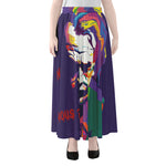 Colorful Joker Why So Serious Print Chiffon Maxi Skirt