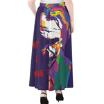 Colorful Joker Why So Serious Print Chiffon Maxi Skirt