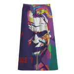Colorful Joker Why So Serious Print Cotton Front Slit Maxi Skirt