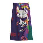 Colorful Joker Why So Serious Print Cotton Front Slit Maxi Skirt