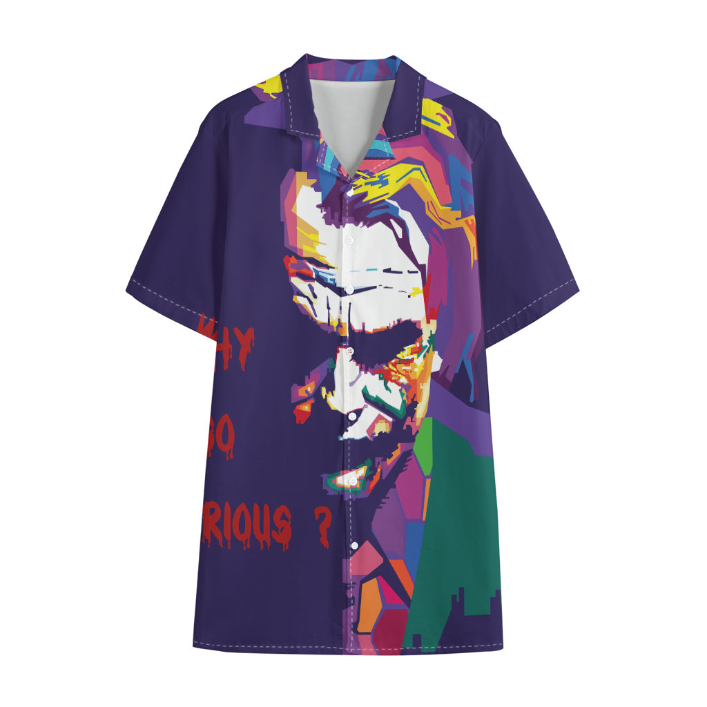 Colorful Joker Why So Serious Print Cotton Hawaiian Shirt