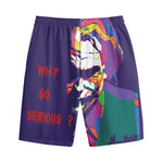 Colorful Joker Why So Serious Print Cotton Shorts