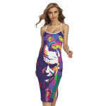 Colorful Joker Why So Serious Print Cross Back Cami Dress