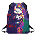 Colorful Joker Why So Serious Print Drawstring Backpack