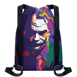 Colorful Joker Why So Serious Print Drawstring Backpack