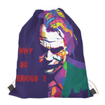 Colorful Joker Why So Serious Print Drawstring Bag