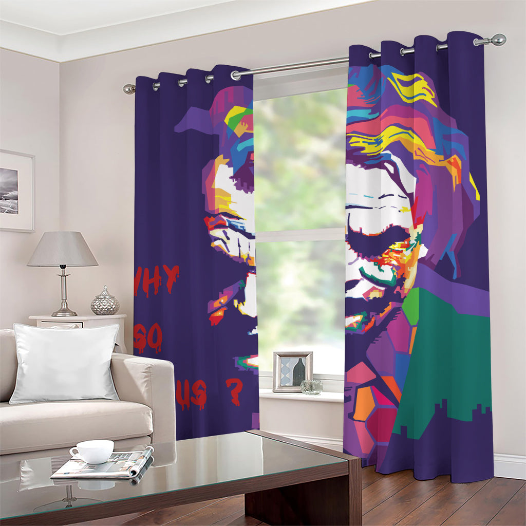 Colorful Joker Why So Serious Print Grommet Curtains