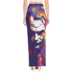 Colorful Joker Why So Serious Print High Slit Maxi Skirt