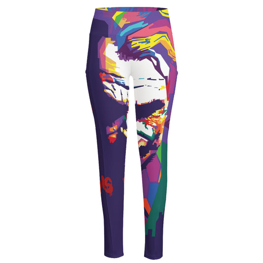 Colorful Joker Why So Serious Print High-Waisted Pocket Leggings