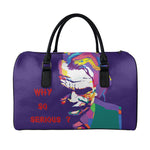 Colorful Joker Why So Serious Print Leather Duffle Bag