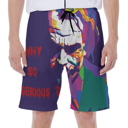 Colorful Joker Why So Serious Print Men's Beach Shorts
