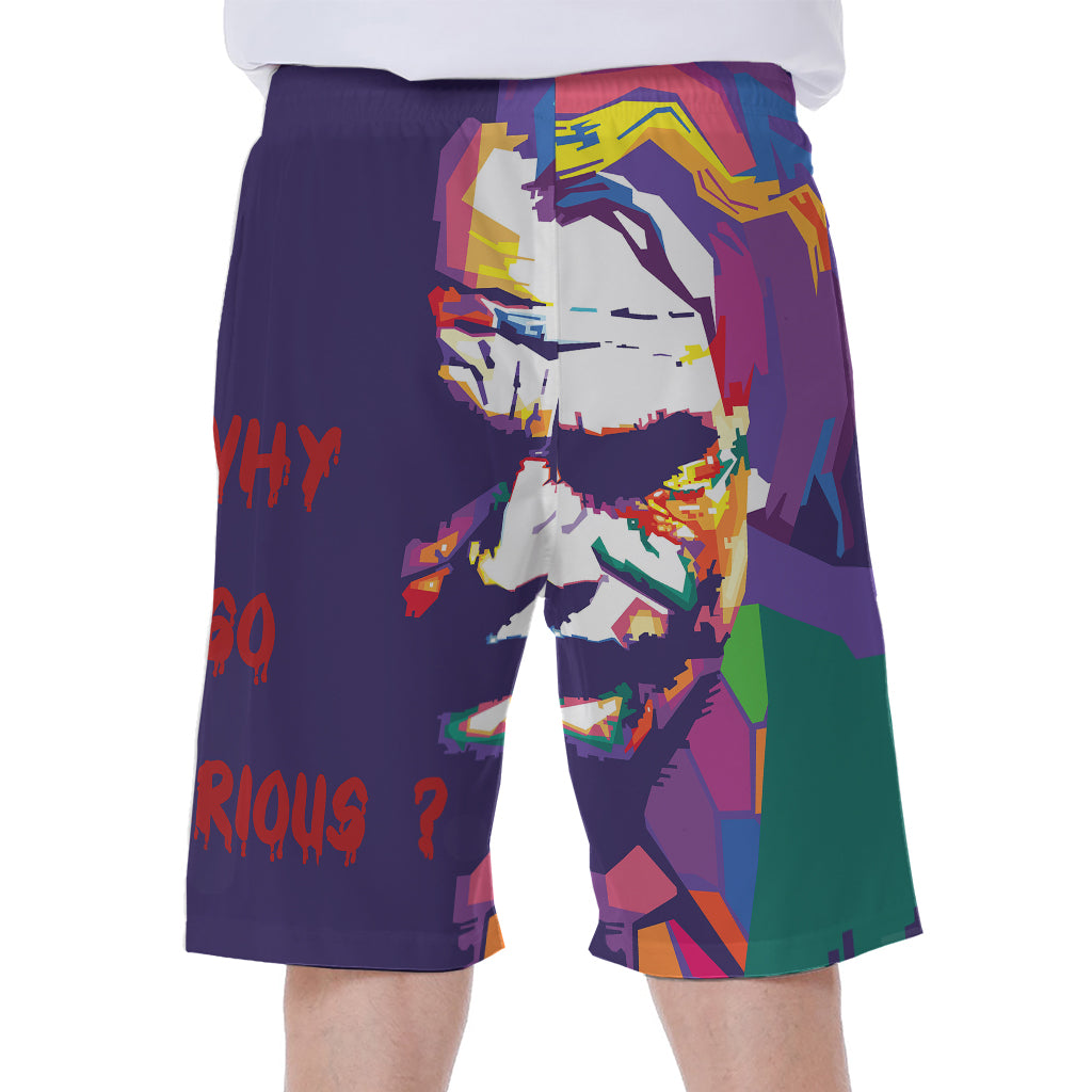 Colorful Joker Why So Serious Print Men's Beach Shorts