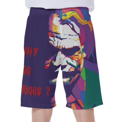 Colorful Joker Why So Serious Print Men's Beach Shorts