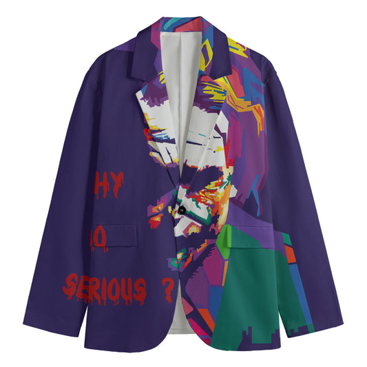 Colorful Joker Why So Serious Print Men's Blazer