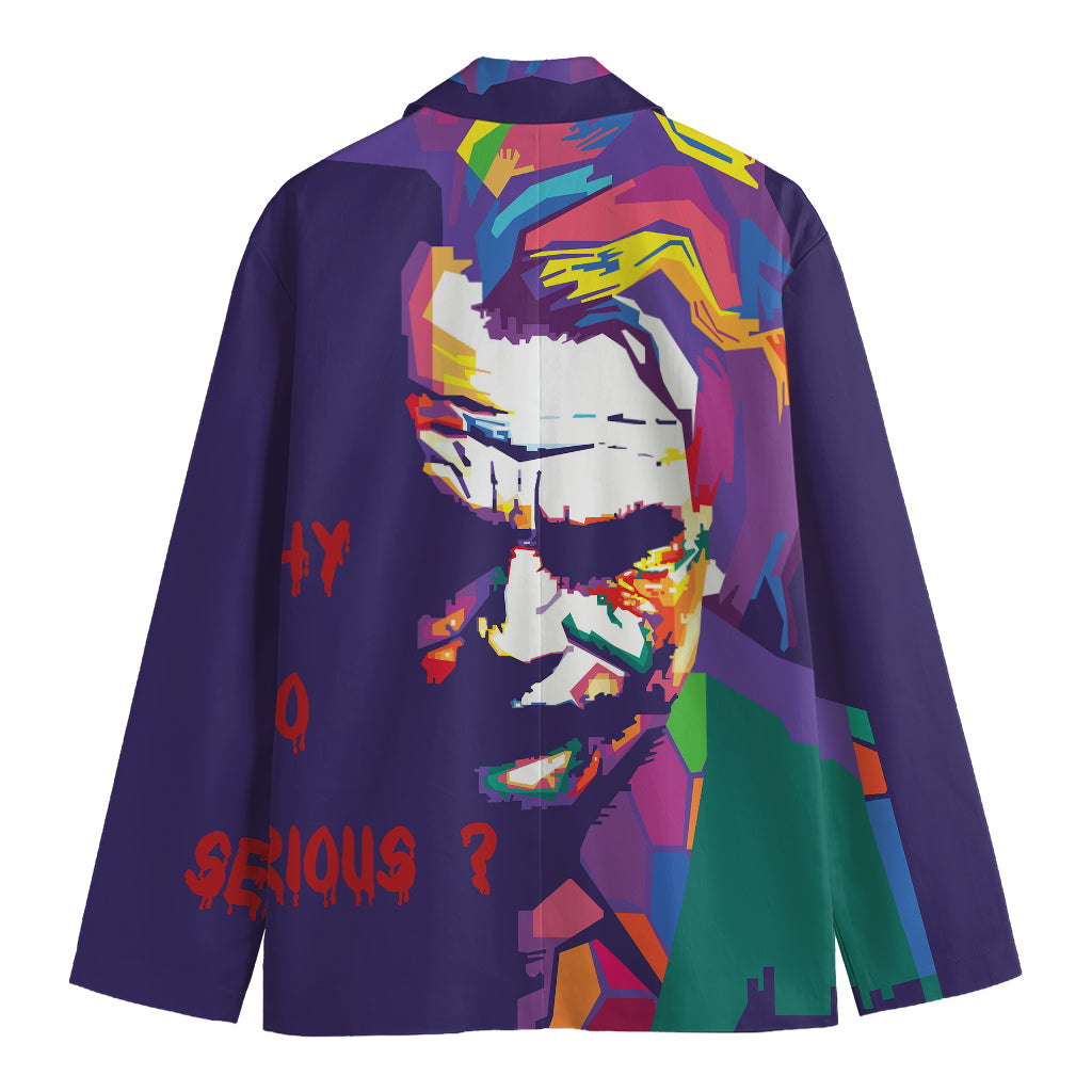 Colorful Joker Why So Serious Print Men's Blazer