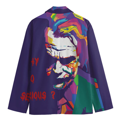 Colorful Joker Why So Serious Print Men's Blazer
